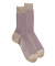 Zweifarbige gerippte Baumwolle lisle-Socken für Herren - Beige