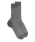 Zweifarbige gerippte Baumwolle lisle-Socken für Herren - Grau