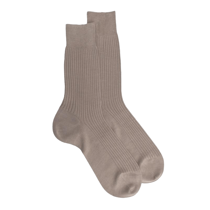 Herren gerippt 100% Baumwolle lisle Socken - Grau | Doré Doré