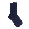Gerippte Damensocken ohne elastisches Bündchen aus fil d'écosse - Blau