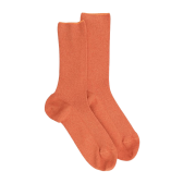 Damen Socken aus ägyptischer Baumwolle, elastisch, gerippt - Orange | Doré Doré