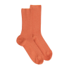Damen Socken aus ägyptischer Baumwolle, elastisch, gerippt - Orange