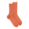 Damen Socken aus ägyptischer Baumwolle, elastisch, gerippt - Orange | Doré Doré