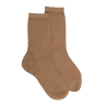 Damensocken aus Wolle mit Transparenz - Camel | Doré Doré