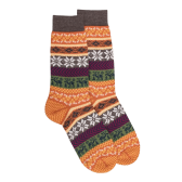 Herrensocken aus Wolle mit Weihnachtsmotiv - Orange | Doré Doré