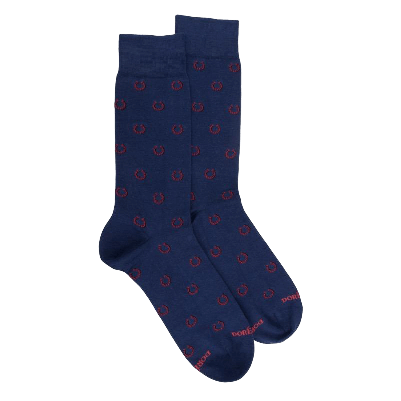 Herrensocken aus Baumwolle mit Hufeisenmuster - Blau | Doré Doré