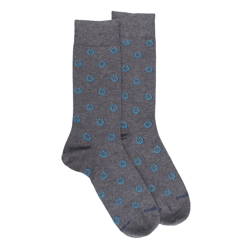 Herrensocken aus Baumwolle mit Hufeisenmuster - Hellgrau | Doré Doré