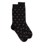 Herrensocken aus Baumwolle mit Hufeisenmuster - Schwarz | Doré Doré