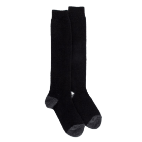 Lange Socken für Damen aus Polarwolle - Schwarz & dunkelgrau | Doré Doré