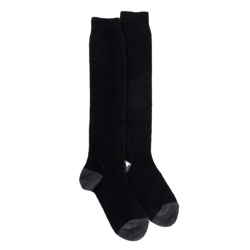Lange Socken für Damen aus Polarwolle - Schwarz & dunkelgrau | Doré Doré