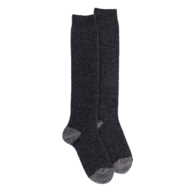 Lange Socken für Damen aus Polarwolle - Dunkelgrau & oxfordgrau | Doré Doré
