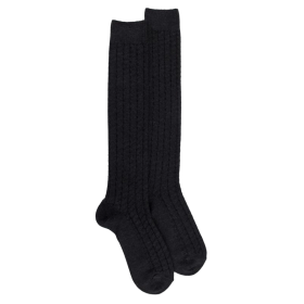 Lange Socken für Herren aus schwerer Wolle - Dunkelgrau | Doré Doré