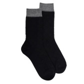 Damensocken aus Wolle mit Lochmuster - Schwarz | Doré Doré