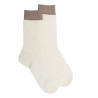 Damensocken aus Wolle mit Lochmuster - Creme | Doré Doré