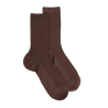 Damensocken gerippte Baumwolle lisle - Holzfarbe