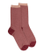 Damensocken aus Wolle mit Mini-Streifen Glanzeffekt - Rot
