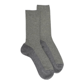 Damensocken aus Wolle und Angora ohne elastischen Bund Glanzeffekt - Grau & Cameleon | Doré Doré