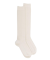 Lange Socken aus Wolle und Kaschmir für Damen einfarbig mit Zopfmuster - Creme