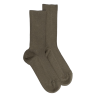 Damensocken aus ägyptischer Baumwolle, elastisch, gerippt - khaki