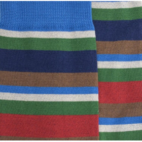 Gestreifte Socken aus Baumwolle - Mehrfarbe - Grundton blau