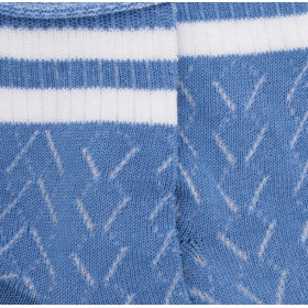 Kinder Socken aus Baumwolle mit Lochmuster und gestreiftem Kontrastbündchen - Blau/Weiß | Doré Doré