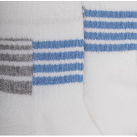 Kinder Socken aus Baumwolle mit sportlichem Streifenmuster - Weiß | Doré Doré