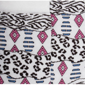Damen Socken aus Baumwolle mit Zebra und ethnischem Muster - Weiß | Doré Doré
