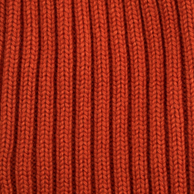 Unisex-Rippstrickmütze aus Wolle, Seide und Kaschmir - Orange | Doré Doré