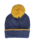 Bommelmütze aus Fleece - Blau und Gelb