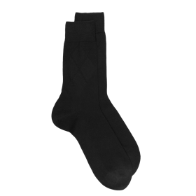 Schwarze Socken mit Karomuster aus Baumwolle
