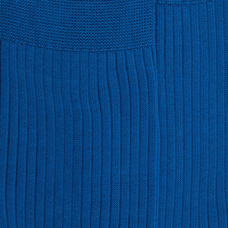 Cosmos Blaue gerippte Dore Dore-Socken aus schottischem Garn