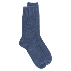 Socken Dore Dore aus Kaschmir und Wolle - Denimblau