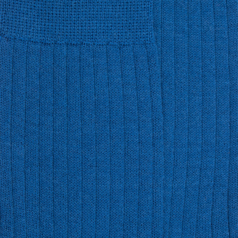 Gerippte Herrensocken aus Wolle - Blau | Doré Doré