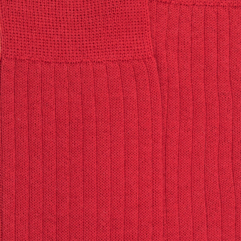 Gerippte Socken aus Wolle - Rot