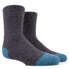 Socken aus fleece - Grau und türkis Farbe