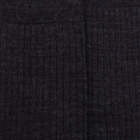 Lange Socken aus gerippter Wolle für Herren - Dunkelgrau | Doré Doré