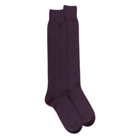 Lange Socken aus Wolle und Kaschmir für Herren - Brombeerviolett | Doré Doré