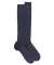 Lange Socken aus gerippter Wolle für Herren - Blau