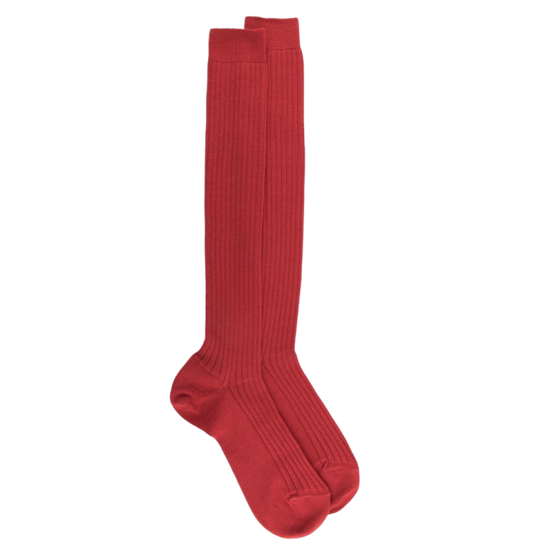 Lange Socken aus gerippter Wolle für Herren - Rot | Doré Doré