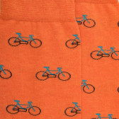 Herren Socken aus Baumwolle mit Fahrrad Muster - Orange/Blau | Doré Doré