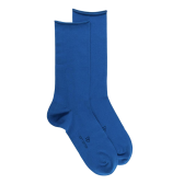 Herren-Socken aus ägyptischer Baumwolle mit Rollrand - Blau | Doré Doré