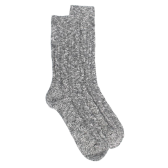 Melierte Socken mit Zopfmuster aus recycelter Baumwolle || Doré Doré