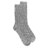 Melierte Socken mit Zopfmuster aus recycelter Baumwolle