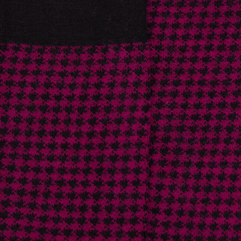 Hahnentritt-Wollsocken - Schwarz