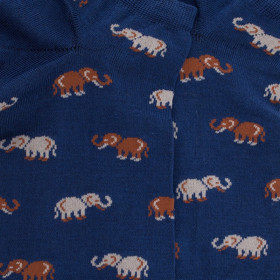 Herren Sneaker-Socken aus Baumwolle mit Elefanten Muster - Blau | Doré Doré