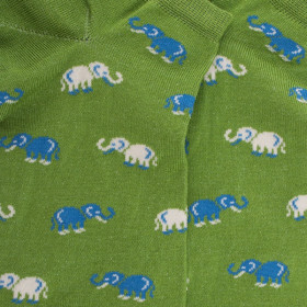Herren Sneaker-Socken aus Baumwolle mit Elefanten Muster - Grün | Doré Doré
