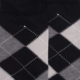 Herren Socken aus Baumwolle mit Intarsien-Muster - Schwarz | Doré Doré