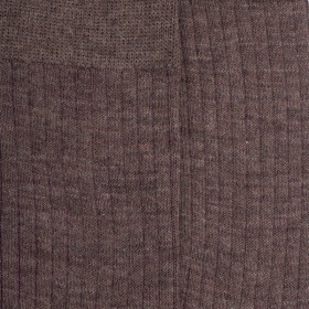Zweifarbige gerippte Herrensocken aus Wolle und weicher Baumwolle - Otterbraun & Zwetschge | Doré Doré