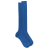 Lange Socken aus gerippter Wolle für Herren - Blau