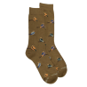 Herrensocken aus Baumwolle mit Eulenmotiv - Pistaziengrün & blau